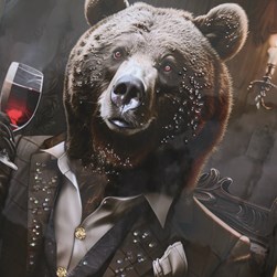 Bear Crystal Print 52x72cm