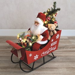 Musical Santa In Sleigh 60cm Musical Santa In Sleigh 60cm