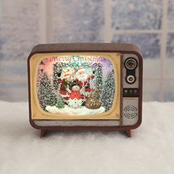 LED Santa TV Spinner 21cm