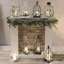 LED Cage Lantern Black 20x40cm LED Cage Lantern Black 20x40cm