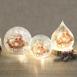 LED Crackle Ball Santa 15cm LED Crackle Ball Santa 15cm