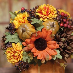 Autumn Floral Ceramic Vase 28cm