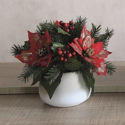 Poinsettia Floral Pot 22cm