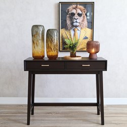 Amber Lustre Cylinder Vase 38cm