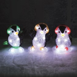 LED Outdoor Penguins 16cm Set 3 LED Outdoor Penguins 16cm Set 3