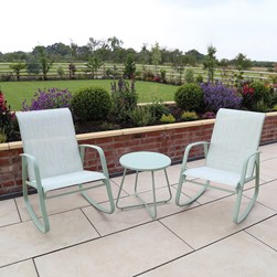 Rocking Chairs & Table Set Green Rocking Chairs & Table Set Green