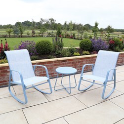 Rocking Chairs & Table Set Blue