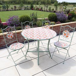 Arpino 4 Seater Bistro Dining Set - Peach Design 90x75cm Arpino 4 Seater Bistro Dining Set - Peach Design 90x75cm