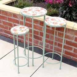 Arpino Set of 3 Plant Stands – Peach Design 65cm/60cm/50cm
