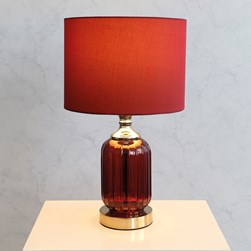 Glass Table Lamp Red 47cm