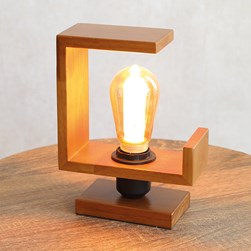 Wooden Abstract Table Lamp 23cm