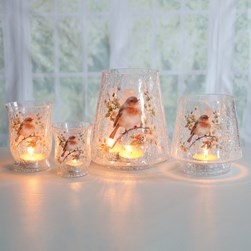 Robin Deco Candle Holder 22cm Robin Deco Candle Holder 22cm