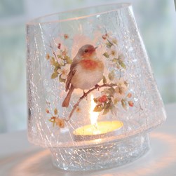 Robin Deco Candle Holder 18cm Robin Deco Candle Holder 18cm