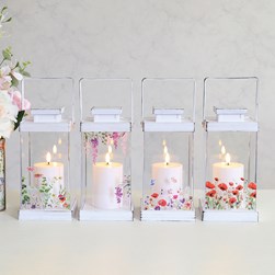 LED Floral Lantern 26cm Asst