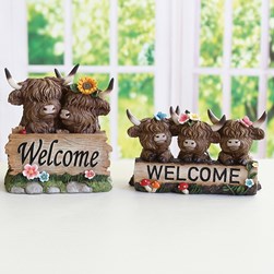 Welcome Highland Cow 19x12cm