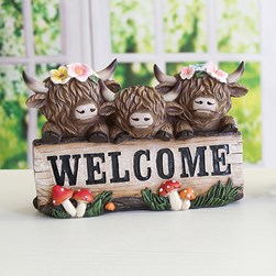 Welcome Highland Cow 27x18cm