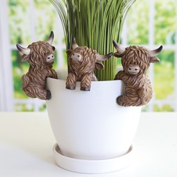 Highland Cow Pot Hangers 3Asst