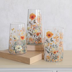 Orange Floral Vase 25cm