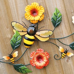 Floral Bee Wall Decor 61x36cm Floral Bee Wall Decor 61x36cm