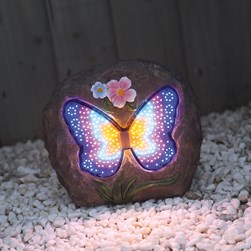 Solar Stone Butterfly 16cm