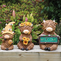 Solar Highland Cow D‚cor 25cm