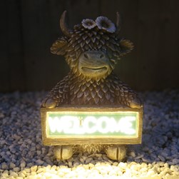 Solar Highland Cow Welcome25cm Solar Highland Cow Welcome25cm