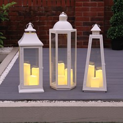 LED Pyramid Lant Wh 60cm