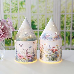 LED Floral House 27cm 2 Asst