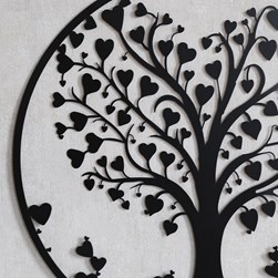 Tree Heart Wall Art Black 60cm Tree Heart Wall Art Black 60cm