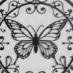 Butterfly Wall Art Black 60cm