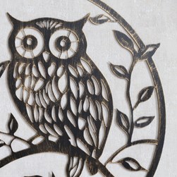 Owl Wall Art Bronze 60cm