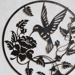 Humming Bird Wall Art Bronze 60cm