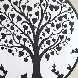 Tree Heart Mirror Black 60cm