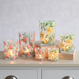 Peach Pillar Holder 18cm