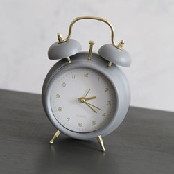 Grey Retro Table Clock 17cm