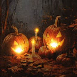 LED Pumpkin Canvas 30x40xm