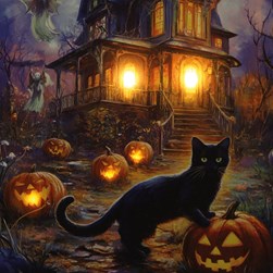 LED Haunted House Canvas 30x40cm LED Haunted House Canvas 30x40cm