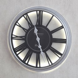 Gun Metal LED Wall Clock 50cm
