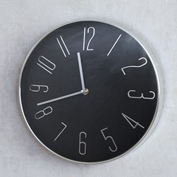Black & Silver Wall Clock 30cm Black & Silver Wall Clock 30cm
