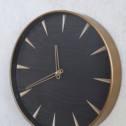 Black & Gold Wall Clock 30cm Black & Gold Wall Clock 30cm