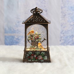 LED Robin Lantern Spinner 24cm