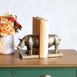 Pair of Rhino Bookends 25x16cm Pair of Rhino Bookends 25x16cm