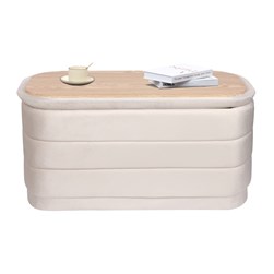 Storage Ottoman Ivory with Tray Top 39x37cm