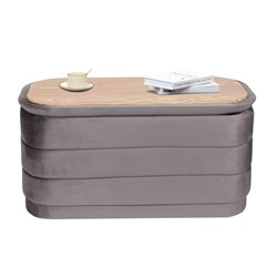 Storage Ottoman Grey with Tray Top 76x38cm