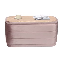 Storage Ottoman Pink with Tray Top 76x38cm