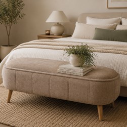 Bench Style Storage Ottoman with Tray Top 121x44x47cm