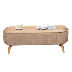 Bench Style Storage Ottoman with Tray Top 121x44x47cm