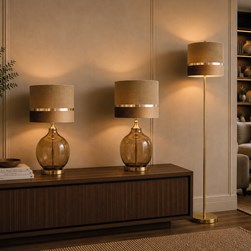 Brown Velvet Stripe Table Lamp 60cm Brown Velvet Stripe Table Lamp 60cm