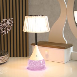 Pleated Shade LED Colour Changing Glitter Lamp 15 x 28cm