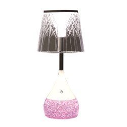 Etched Shade LED Colour Changing Glitter Lamp 13 x 28cm Etched Shade LED Colour Changing Glitter Lamp 13 x 28cm